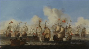 海戦 Painting - Engelska och hollandska fartyg i krig fran 1600 タレット スコクロスター スロット Sea Warfare